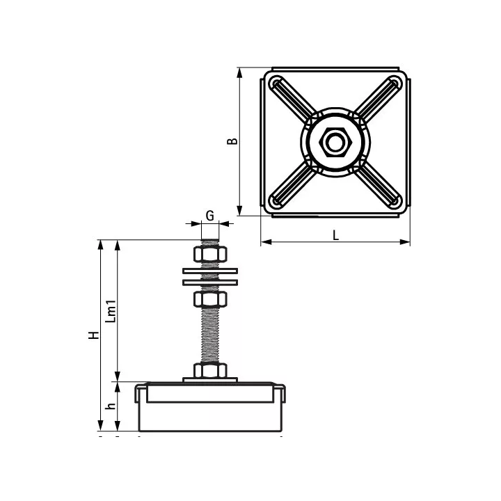 Walraven - nóżki poziomujące elastomerowe VibraTek MR-L 5000/M12