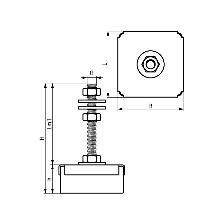 Walraven - nóżki poziomujące elastomerowe VibraTek MR-L 3000/M10
