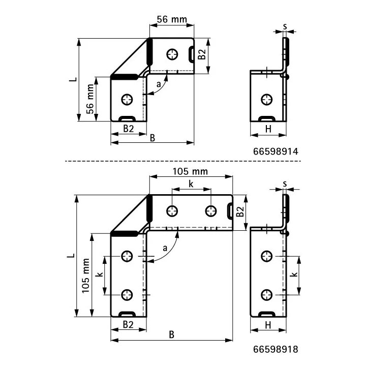 Walraven - strut Kątowniki 90° / 2D BIS BUP1000
