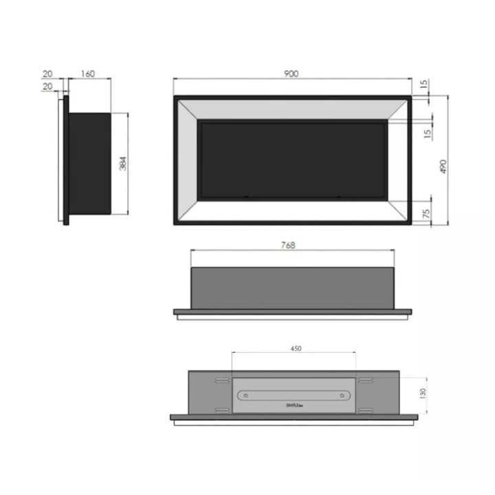 SimpleFire - biokominek Frame 900