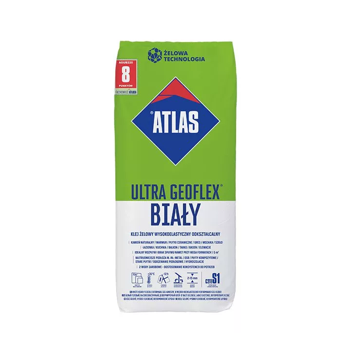 Atlas - klej żelowy wysokoelastyczny odkształcalny Ultra Geoflex Biały