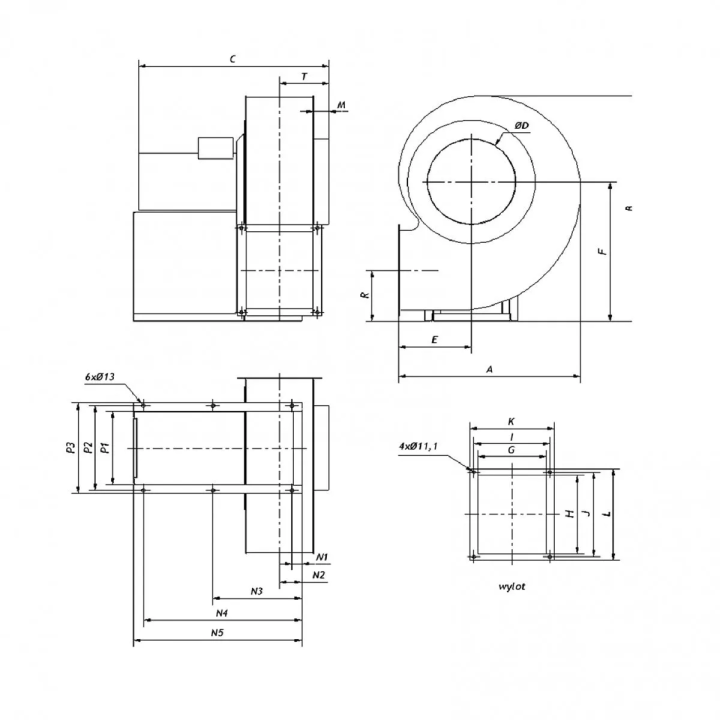 Venture Industries - wentylator promieniowy GMT - trójfazowy 400 V