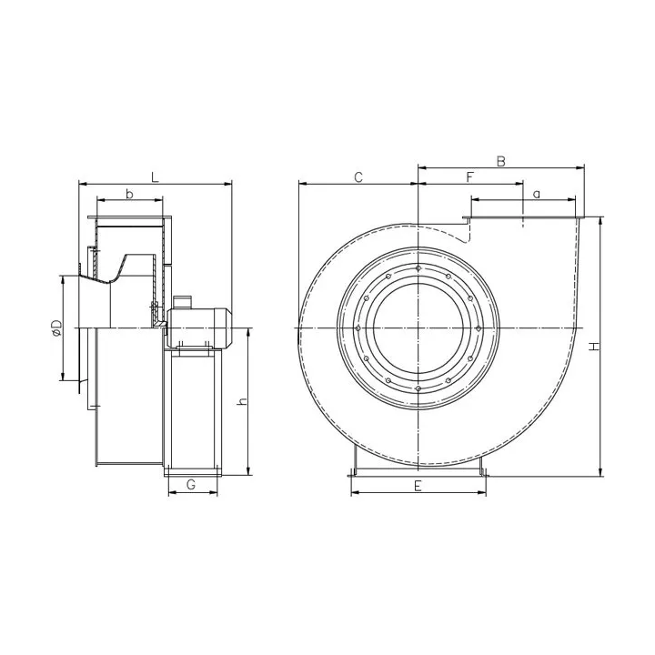 Metalplast - wentylator promieniowy standardowy WA - trójfazowy jednobiegowy 400 V