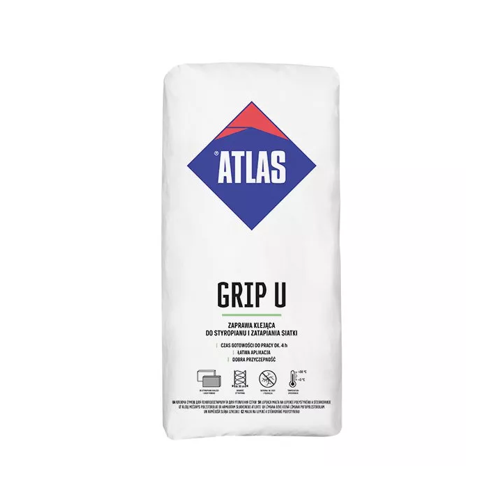 Atlas - zaprawa klejąca do styropianu i zatapiania siatki 2w1 Grip U