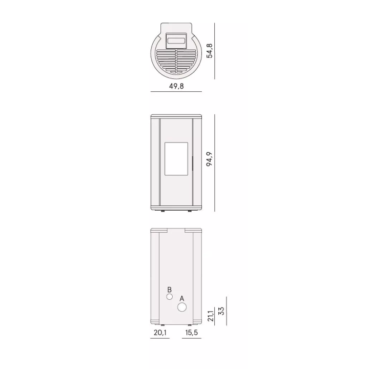 Cadel - piecyk na pellet Sound 7 Ps antracytowy 7,0 kW