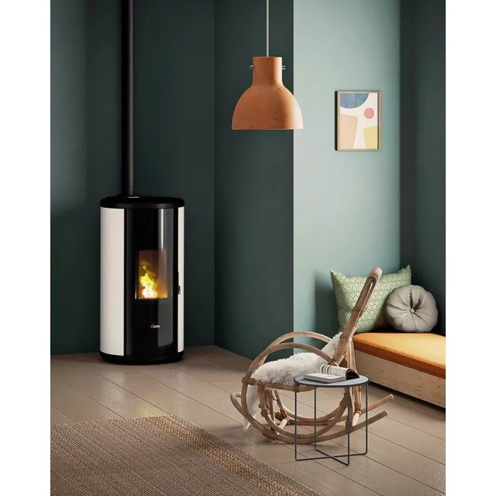 Cadel - piecyk na pellet Sound 5 Up biały 5,5 kW