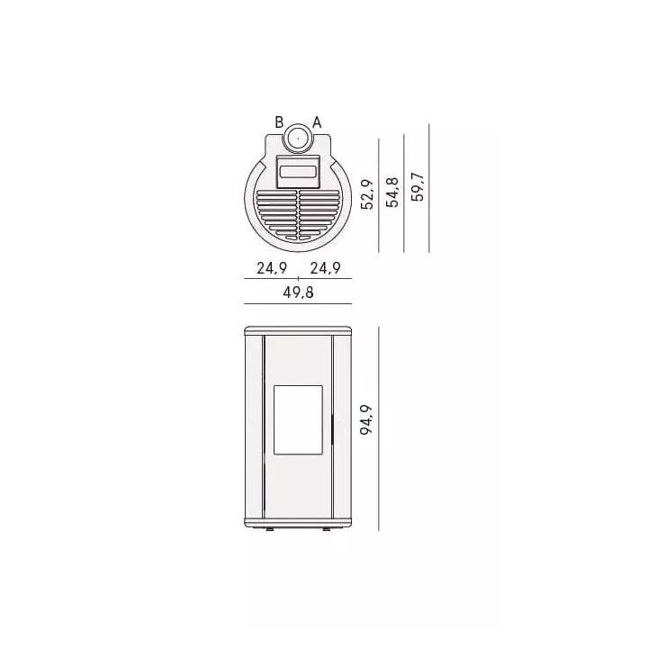 Cadel - piecyk na pellet Sound 7 Up antracytowy 7,0 kW
