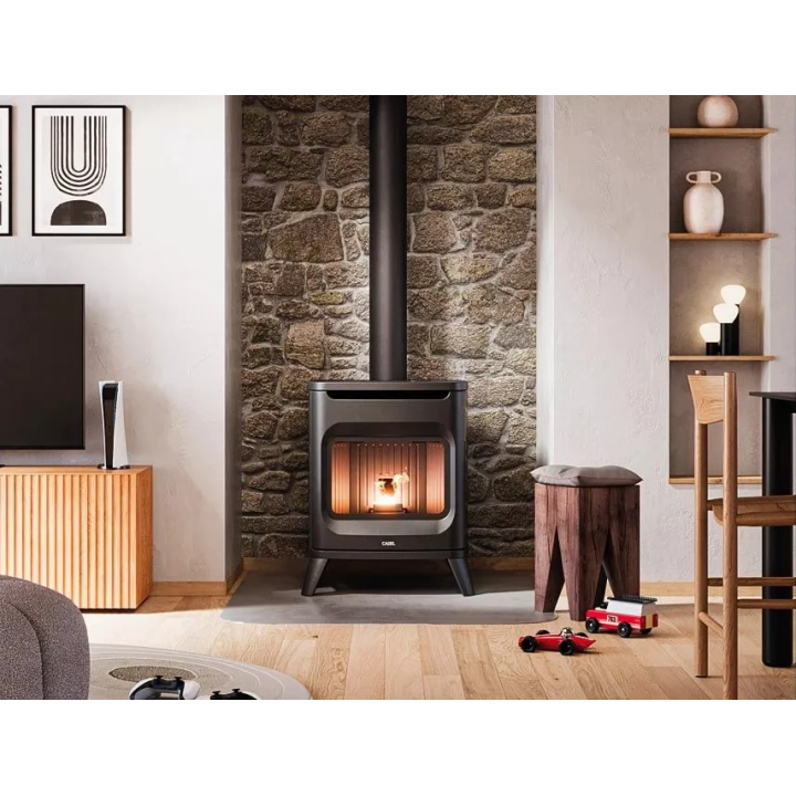 Cadel - piecyk na pellet Hublot 6 Up Twin czarny 6,0 kW
