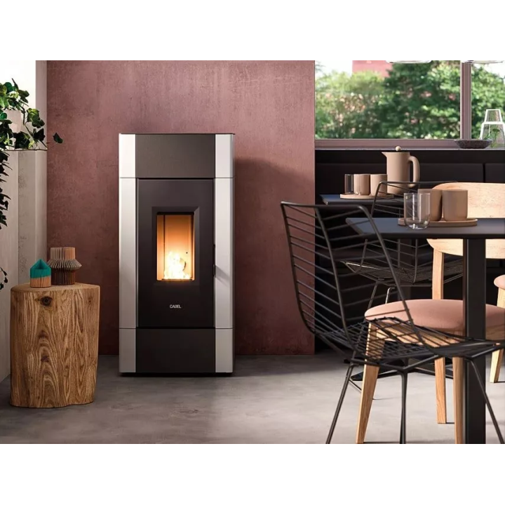 Cadel - piecyk na pellet Cristal 9 bordowy 8,5 kW