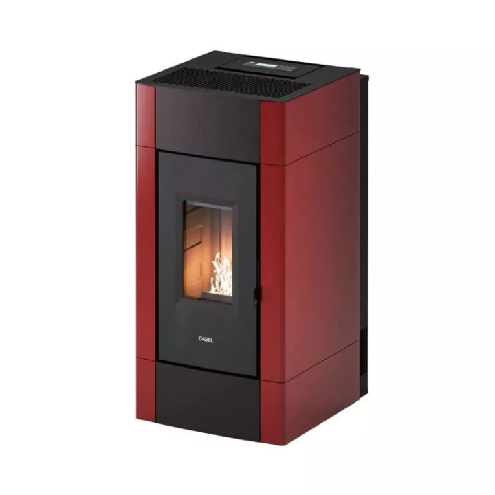 Cadel - piecyk na pellet Cristal Plus 9 bordowy 8,5 kW