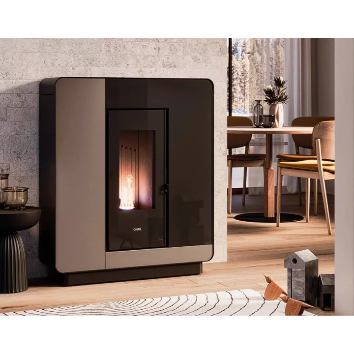 Cadel - piecyk na pellet Elle Plus 9 Flexit czarne szkło 8,5 kW