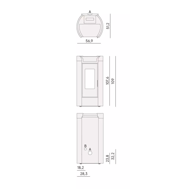 Cadel - piecyk na pellet Fenice 11 antracytowy 10,5 kW