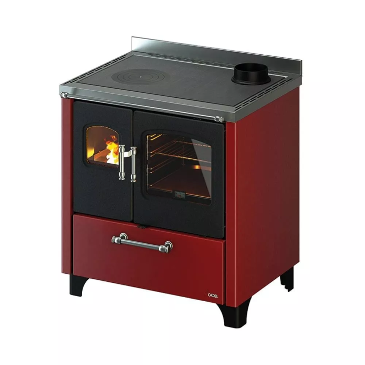 Cadel - kuchnia na drewno Smart 80 bordowy 7,7 kW