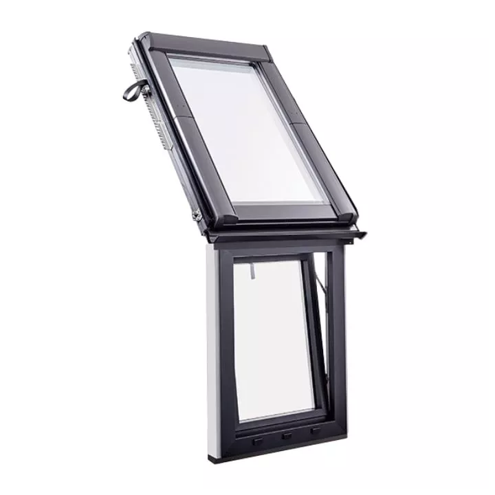 Roto - okno fasadowe uchylno-rozwierne Designo R1 H Premium 9B DKF - drewno