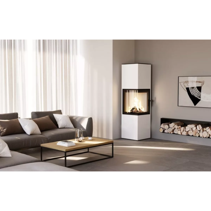 Hajduk - piec wolnostojący na drewno Pixel L 7,0 kW biały