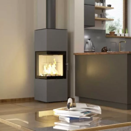 Hajduk - piec wolnostojący na drewno Pixel L 7,0 kW szary