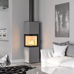 Hajduk - piec wolnostojący na drewno Pixel XXL 7,0 kW szary