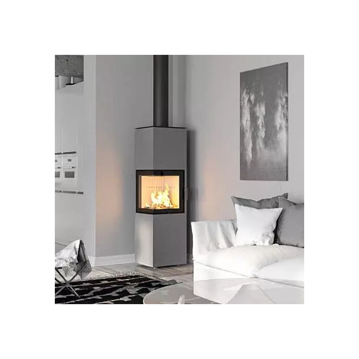 Hajduk - piec wolnostojący na drewno Pixel XXL 7,0 kW szary