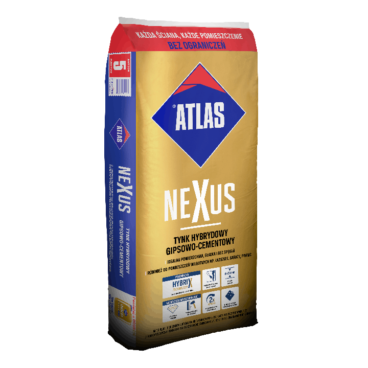 Atlas - tynk hybrydowy gipsowo-cementowy Nexus