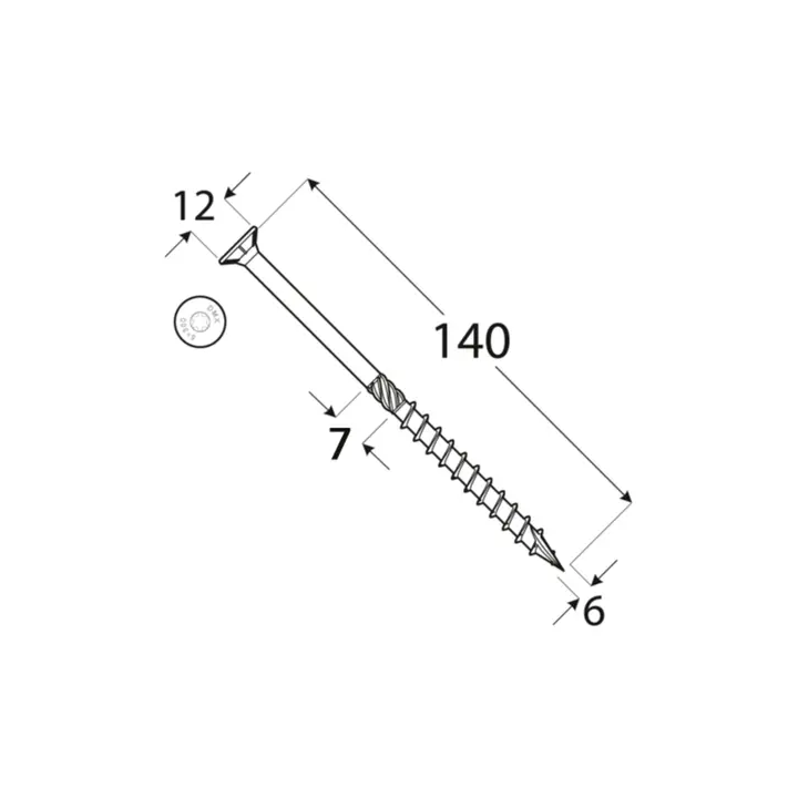 Kopie von Domax - wkręt ciesielski z łbem stożkowym CS - 8 x 280 mm