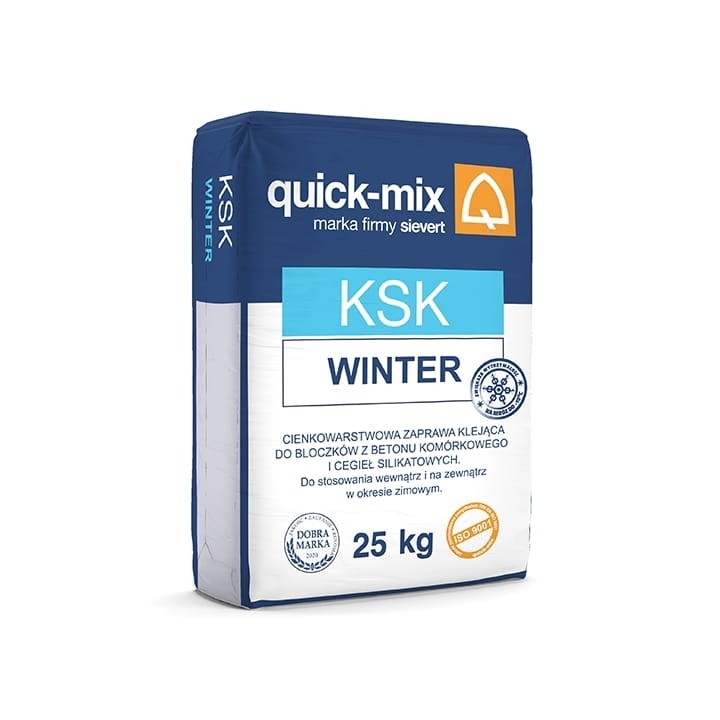Quick-mix - zaprawa klejąca do bloczków z betonu komórkowego i cegieł silikatowych KSK Zimowa